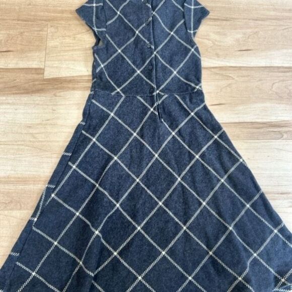 Janie & Jack Sunshine Avenue Gray Windowpane Plaid Knit Dress - Picture 2 of 6